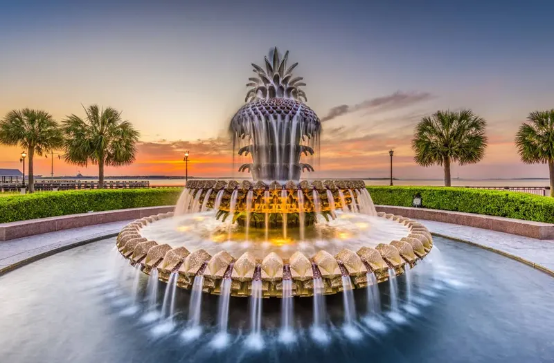 beautiful fountain installed